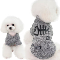 HKM-877203 Fishbone Pattern Casual Sweater for Small Dogs in Green, Gray, and Blue