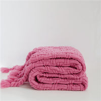 HKM-877203 Woven Tassels Casual Air Conditioning Blanket Shawl - Modern Design for Spring and Autumn (130x160CM)