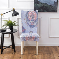 HKM-877331 Elastic Flower Dining Chair Cover in Polyester for Living Room and Events