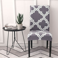 HKM-877331 Elastic Flower Dining Chair Cover in Polyester for Living Room and Events