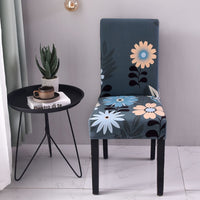 HKM-877331 Elastic Flower Dining Chair Cover in Polyester for Living Room and Events