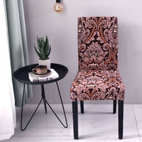 HKM-877331 Elastic Flower Dining Chair Cover in Polyester for Living Room and Events