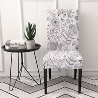 HKM-877331 Elastic Flower Dining Chair Cover in Polyester for Living Room and Events