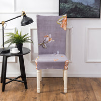 HKM-877331 Elastic Flower Dining Chair Cover in Polyester for Living Room and Events