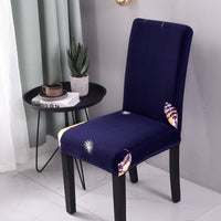 HKM-877331 Elastic Flower Dining Chair Cover in Polyester for Living Room and Events