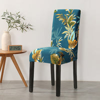 HKM-877331 Elastic Flower Dining Chair Cover in Polyester for Living Room and Events