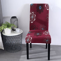 HKM-877331 Elastic Flower Dining Chair Cover in Polyester for Living Room and Events