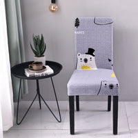 HKM-877331 Elastic Flower Dining Chair Cover in Polyester for Living Room and Events