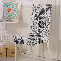 HKM-877331 Elastic Flower Dining Chair Cover in Polyester for Living Room and Events