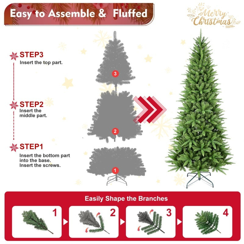 HKM-877395 Mixed PE/PVC Christmas Tree - Available in 4ft, 6ft, 7.5ft, 8ft, and 9ft Sizes