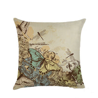 HKM-877459 Mediterranean Style Linen Pillowcase Featuring Steamship Pattern