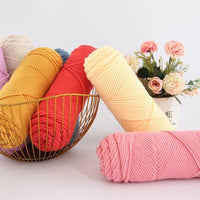 HKM-877459 Thick Cotton Knitting Yarn - 8-Strand Worsted Acrylic Fiber, Ideal for Various Craft Projects