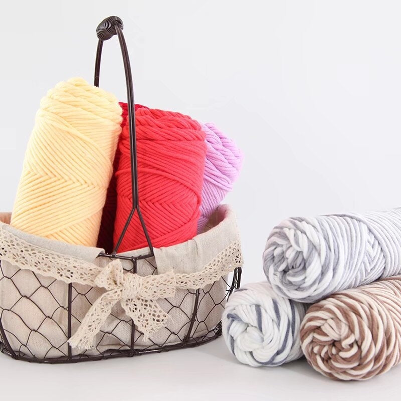 KTX-877459 Thick Cotton Knitting Yarn - 8-Strand Worsted Acrylic Fiber, Ideal for Various Craft Projects