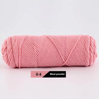 HKM-877459 Thick Cotton Knitting Yarn - 8-Strand Worsted Acrylic Fiber, Ideal for Various Craft Projects