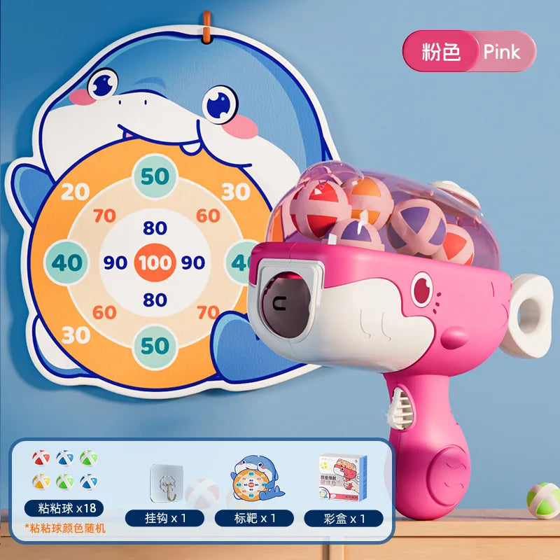 HKM-877459 Whale Shooting Sticky Ball Toy for Interactive Family Games