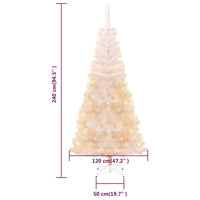 HKM-877587 Shimmering Tips Artificial Christmas Tree, 240 cm, PVC, Green and White