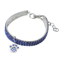 HKM-877651 Crystal Elastic Pet Collar Necklace for All Seasons - Cartoon Style for Festivals and Birthdays
