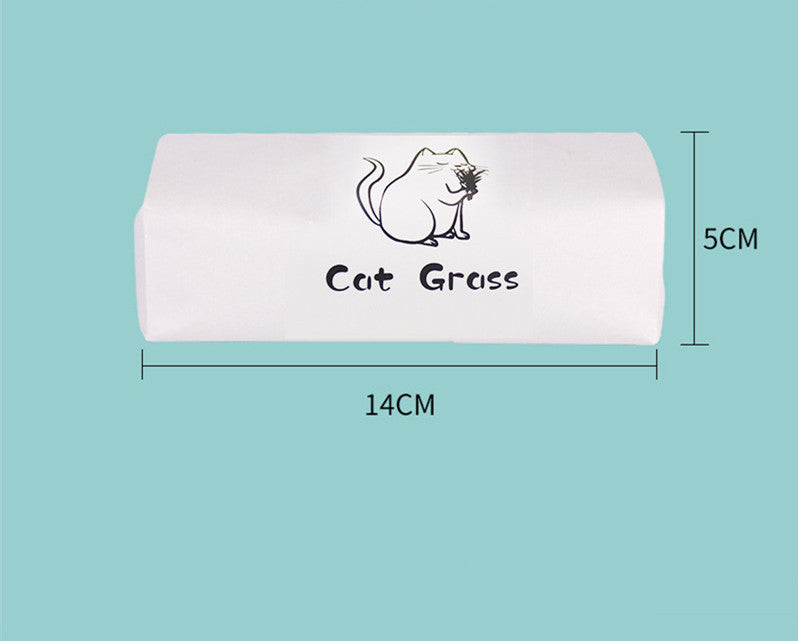HKM-877715 Organic Soilless Cat Grass for Clean Oral Health - Ryegrass, Wheat, Barley Blend
