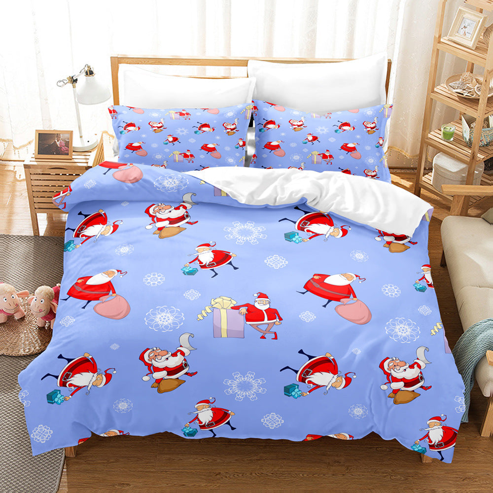 HKM-877779 3D Digital Print Christmas Duvet Cover & Pillowcase Set - Multiple Sizes Available