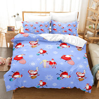 HKM-877779 3D Digital Print Christmas Duvet Cover & Pillowcase Set - Multiple Sizes Available
