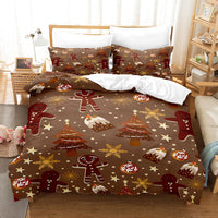 HKM-877779 3D Digital Print Christmas Duvet Cover & Pillowcase Set - Multiple Sizes Available