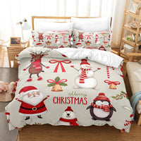 HKM-877779 3D Digital Print Christmas Duvet Cover & Pillowcase Set - Multiple Sizes Available