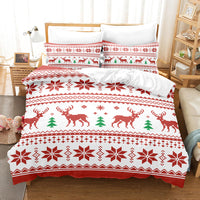 HKM-877779 3D Digital Print Christmas Duvet Cover & Pillowcase Set - Multiple Sizes Available