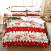 HKM-877779 3D Digital Print Christmas Duvet Cover & Pillowcase Set - Multiple Sizes Available
