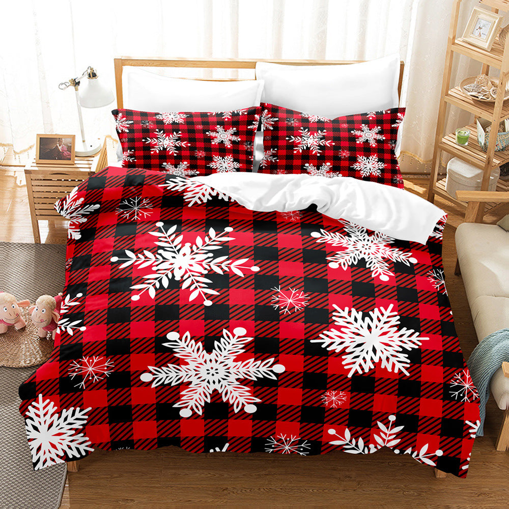 HKM-877779 3D Digital Print Christmas Duvet Cover & Pillowcase Set - Multiple Sizes Available