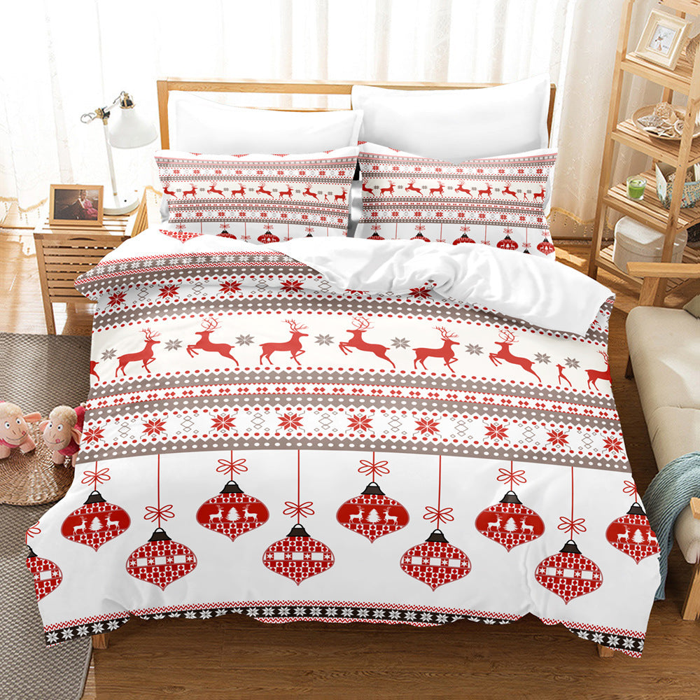 HKM-877779 3D Digital Print Christmas Duvet Cover & Pillowcase Set - Multiple Sizes Available