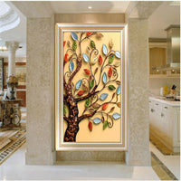 HKM-877779 5D Diamond Painting Kit - Fortune Tree Design, Frameless Canvas Art, Multiple Sizes Available