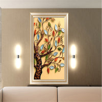 HKM-877779 5D Diamond Painting Kit - Fortune Tree Design, Frameless Canvas Art, Multiple Sizes Available