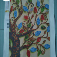 HKM-877779 5D Diamond Painting Kit - Fortune Tree Design, Frameless Canvas Art, Multiple Sizes Available