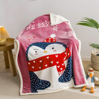 HKM-877779 Children's Coral Polyester Cashmere Blanket - Modern Chinese Style, 100x140cm