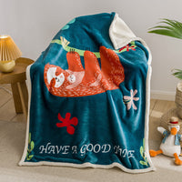 HKM-877779 Children's Coral Polyester Cashmere Blanket - Modern Chinese Style, 100x140cm