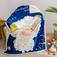 HKM-877779 Children's Coral Polyester Cashmere Blanket - Modern Chinese Style, 100x140cm