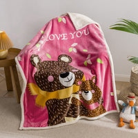 HKM-877779 Children's Coral Polyester Cashmere Blanket - Modern Chinese Style, 100x140cm