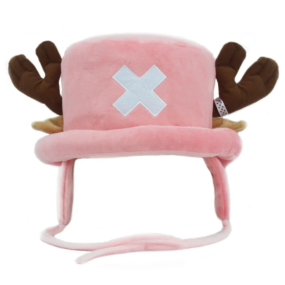 Luffy Style Plush Antlers Chopper Hat for Anime Cosplay