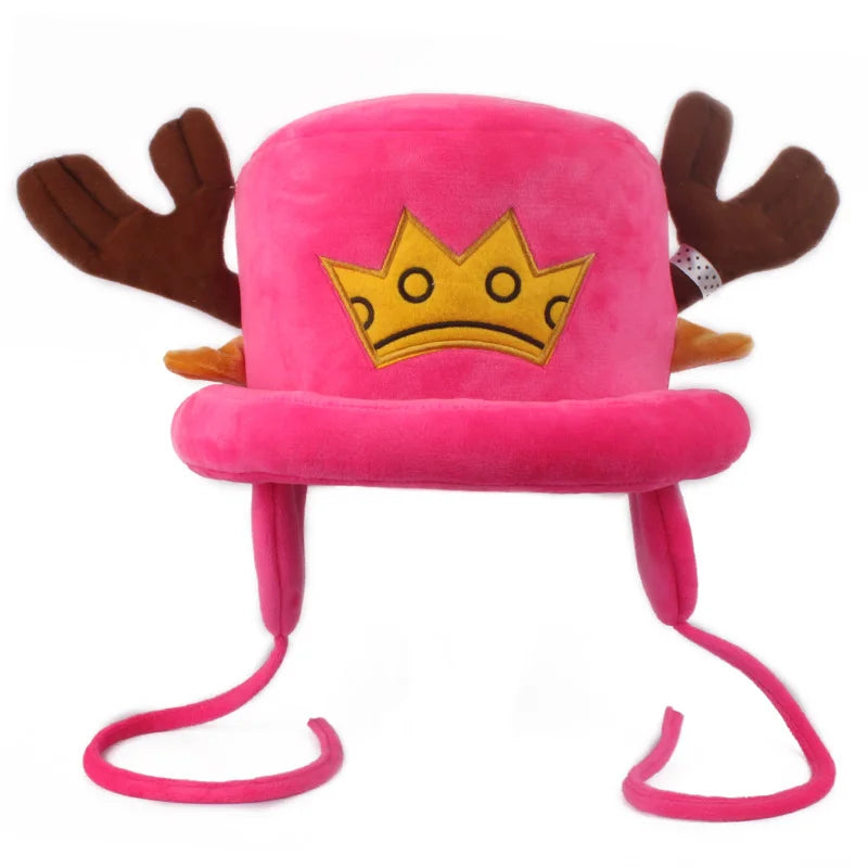 Luffy Style Plush Antlers Chopper Hat for Anime Cosplay