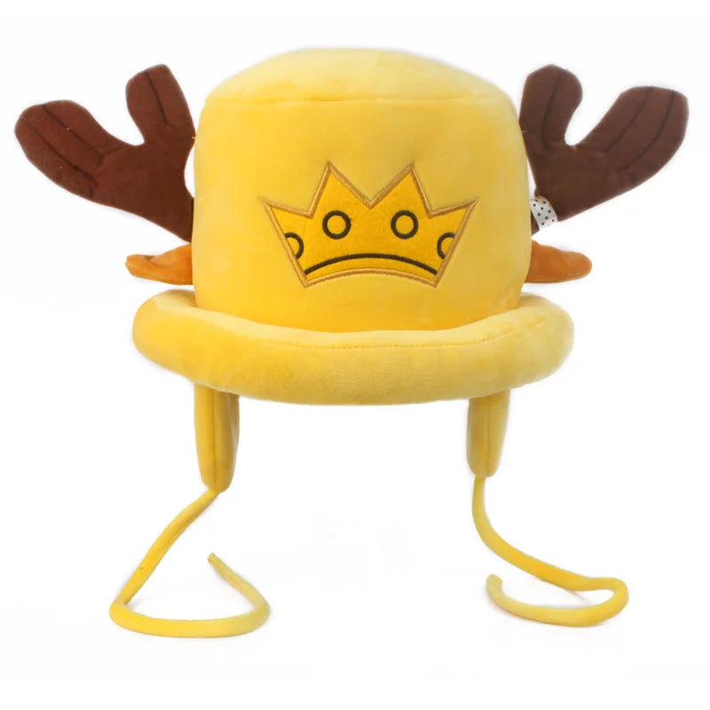 Luffy Style Plush Antlers Chopper Hat for Anime Cosplay