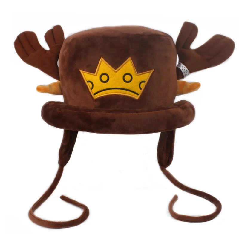 Luffy Style Plush Antlers Chopper Hat for Anime Cosplay