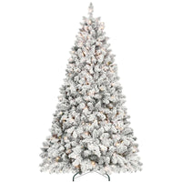 HKM-877907 Mixed Flocked PVC Christmas Tree with Pine Cones and UL Warm Lights - Multiple Heights Available