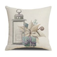 HKM-877907 Watercolor Floral Linen Pillow Cover - 45x45cm Modern Design