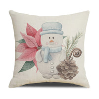 HKM-877907 Watercolor Floral Linen Pillow Cover - 45x45cm Modern Design