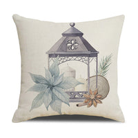 HKM-877907 Watercolor Floral Linen Pillow Cover - 45x45cm Modern Design