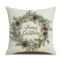 HKM-877907 Watercolor Floral Linen Pillow Cover - 45x45cm Modern Design