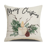 HKM-877907 Watercolor Floral Linen Pillow Cover - 45x45cm Modern Design