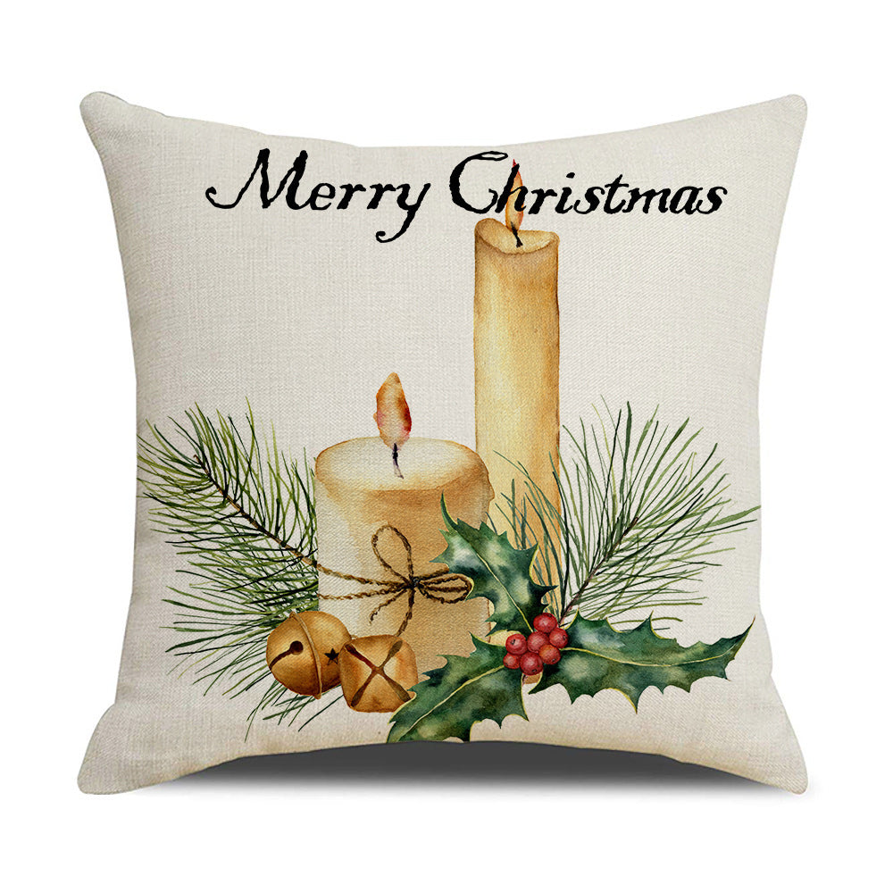 HKM-877907 Watercolor Floral Linen Pillow Cover - 45x45cm Modern Design