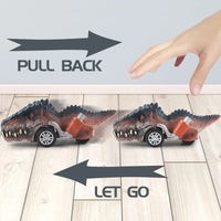 HKM-878035 Dinosaur Pull Back Car - Multi-Style Friction Toy for Kids Ages 5 and Up, PVC Material, Convenient Packaging