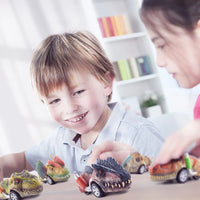HKM-878035 Dinosaur Pull Back Car - Multi-Style Friction Toy for Kids Ages 5 and Up, PVC Material, Convenient Packaging